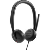 Dell WH3024, Headset schwarz, Kabelgebundenes Headset mit KI-basierter Geräuschunterdrückung