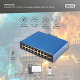 Digitus Industrieller 16+2-Port L2 managed Gigabit Ethernet, Switch 