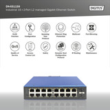 Digitus Industrieller 16+2-Port L2 managed Gigabit Ethernet, Switch 