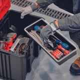 EINHELL Systemkoffer E-Case M, Werkzeugkiste schwarz/rot