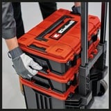 EINHELL Systemkoffer E-Case Tower, Werkzeugwagen schwarz/rot, 1x E-Case L, 2x E-Case S