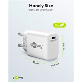 goobay USB-C Schnellladegerät, PD, GaN, 20 Watt weiß, 1x USB-C, Power Delivery 3.0