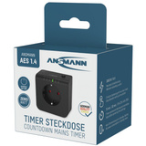 Ansmann Countdown-Steckdose AES 1.4, Zeitschaltuhr schwarz, Einfachste Bedienung mit nur einer Taste