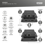 Digitus 4K HDMI Extender Set, HDMI Verlängerung schwarz, 70 m