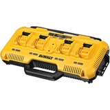 DEWALT Vierfach-Schnelladegerät DCB104 gelb/schwarz, für 10,8 V / 14,4 V / 18 V XR- bzw. XR FLEXVOLT Li-Ion-Akkus