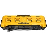 DEWALT Vierfach-Schnelladegerät DCB104 gelb/schwarz, für 10,8 V / 14,4 V / 18 V XR- bzw. XR FLEXVOLT Li-Ion-Akkus