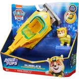 Spin Master Paw Patrol Aqua Pups - Basis Fahrzeug im Hammerhai-Design mit Rubble-Welpenfigur, Spielfahrzeug 