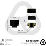 Thermal Grizzly DeltaMate Fitting HT16, Verbindung schwarz