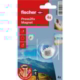 fischer Press2fix Magnetkralle 4 Stück, Haken silber, 4 Stück