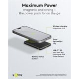 goobay Magnetische Wireless Powerbank 5.000 mAh schwarz, 5 Ah, 1x USB-C + Ladepad, Power Delivery