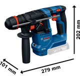 Bosch Professional Akku-Bohrhammer GBH 18V-18 X Professional solo, 18Volt blau/schwarz, ONECHUCK, ohne Akku und Ladegerät, in L-BOXX