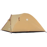 Coleman Darwin 4 Plus Summer, Zelt beige/dunkelrot