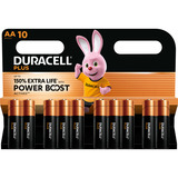 Duracell Plus Alkaline Batterie, Mignon AA LR06 1,5V, Extra Life 10 Stück, AA (LR06)