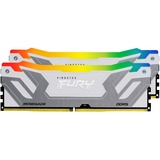 Kingston FURY CU-DIMM 48 GB DDR5-8400 (2x 24 GB) Dual-Kit, Arbeitsspeicher silber/weiß, KF584CU40RWAK2-48, FURY Renegade RGB, INTEL XMP