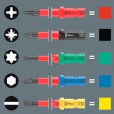 Wera Kraftform Kompakt Turbo i 1 Tool Finder, 16-teilig, Steckschlüssel rot/gelb, 16-teilig