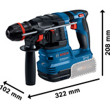 Bosch Professional Akku-Bohrhammer GBH 18V-22 X Professional solo, 18Volt blau/schwarz, ONECHUCK, ohne Akku und Ladegerät, in L-BOXX