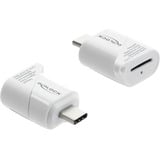 DeLOCK USB-C Mini Card Reader für MicroSD, Kartenleser weiß