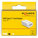 DeLOCK USB-C Mini Card Reader für MicroSD, Kartenleser weiß