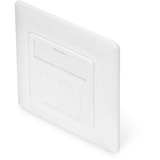 Digitus Frontplatte + Einbaurahmen für Multimedia/Keystone, Frontpanel weiß