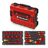 EINHELL E-Case Werkzeugkoffer Elektrik-VDE, 24-teilig, Werkzeug-Set rot/gelb, mit Werkzeug-Sortiment für Elektriker