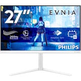 Philips Evnia 27M2N5201P, Gaming-Monitor 68.5 cm (27 Zoll), weiß, FullHD, Fast-IPS, KI-gestütztes Ambiglow, 260Hz Panel