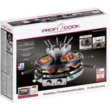 ProfiCook  2in1 Raclette Grill & Fondueset PC RG/FD 1245 schwarz/silber