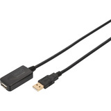 Digitus Aktives USB 2.0 Verlängerungskabel, 5 Meter schwarz, Repeater Kabel
