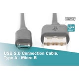 Digitus USB 2.0 Anschlusskabel USB-A (Stecker) > Micro-USB (Stecker) schwarz, 1 Meter