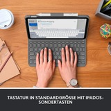 Logitech Slim Folio, Tastatur schwarz, DE-Layout, Scherenmechanik, für iPad 10. Generation