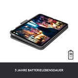 Logitech Slim Folio, Tastatur schwarz, DE-Layout, Scherenmechanik, für iPad 10. Generation