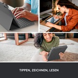 Logitech Slim Folio, Tastatur schwarz, DE-Layout, Scherenmechanik, für iPad 10. Generation