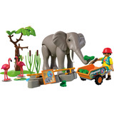 PLAYMOBIL 72068 Elefant mit Tierpfleger, Konstruktionsspielzeug 