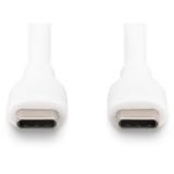 Digitus USB 2.0 Silikon-Anschlusskabel USB-C > USB-C weiß, 0,5 Meter, PD, Laden mit bis zu 60 Watt