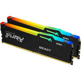 Kingston FURY DIMM 64 GB DDR5-5200 (2x 32 GB) Dual-Kit, Arbeitsspeicher schwarz, KF552C40BB2AK2-64, Beast RGB, INTEL XMP, AMD EXPO