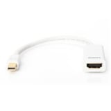 Digitus Adapterkabel mini DisplayPort > HDMI, Full HD weiß, 0,15 Meter