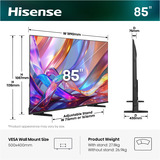 Hisense 85E7S Hi-QLED-Fernseher 215 cm (85 Zoll), schwarz, UltraHD/4K, Triple Tuner