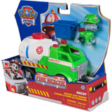 Spin Master Paw Patrol Fire Rescue - Rockys Tanklaster, Spielfahrzeug mit Greiferklaue und Behälter sowie Rocky Hundefigur