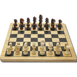 Noris Deluxe Holz - Schach & Dame, Brettspiel 