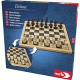 Noris Deluxe Holz - Schach & Dame, Brettspiel 