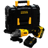 Stanley Akku-Winkelschleifer (SFMCG710M1T-QW), 18Volt schwarz/gelb, Li-Ion-Akku 4,0Ah, Koffer