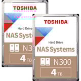 UGREEN DXP2800 Bundle mit 2x Toshiba N300 4 TB (MN10ADA400ES), NAS grau/schwarz