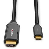 Lindy USB Adapterkabel, USB-C Stecker > HDMI 8K Stecker schwarz, 3 Meter, 8K 60Hz, + HDR