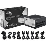 MSI PRO A1000PL PCIE5 1000W, PC-Netzteil schwarz/weiß, 1x 12-Pin High Power GPU, 3x PCIe, Kabelmanagement, 1000 Watt