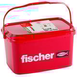 fischer Dübel DuoPower 6x30 Eimer hellgrau/rot, 3.200 Stück, wiederverschließbarer Kunststoff-Eimer mit Deckel