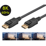 goobay Essential Kabel DisplayPort Stecker > DisplayPort Stecker, 8K / 120Hz schwarz, 2 Meter, 40 Gbit/s, DisplayPort 2.0 / 2.1