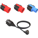 NRGkick Steckeraufsatz Set 32A Standard (EU) 16A, 32A, Schutzkontakt, Adapter schwarz, 4-teilig, für NRGkick Ladeeinheit