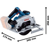 Bosch Professional Akku-Handkreissäge GKS 18V-57-2 Professional solo blau/schwarz, ohne Akku und Ladegerät, in L-BOXX