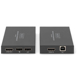Digitus HDMI KVM IP Extender Set, 150 Meter, HDMI Verlängerung schwarz, Sendeeinheit + Empfängereinheit