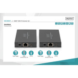 Digitus HDMI KVM IP Extender Set, 150 Meter, HDMI Verlängerung schwarz, Sendeeinheit + Empfängereinheit