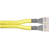 Digitus Professional Cat.7a S/FTP Verlegekabel Duplex, Dca gelb, 100 Meter Rolle
